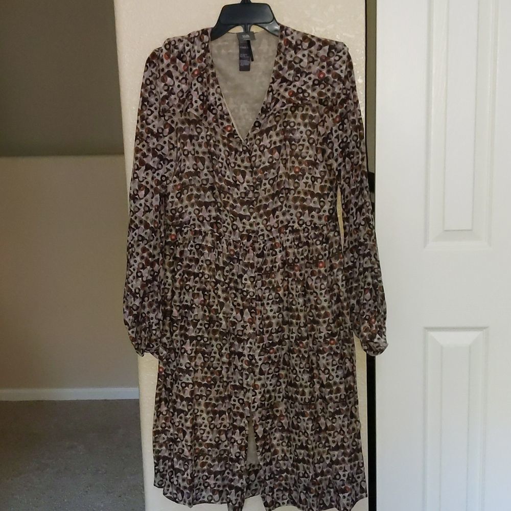 Lilith France Silk Blend Shirt Dress Anthropologie Small